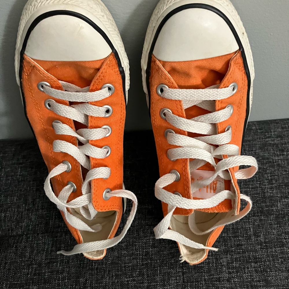 Orange Converse All Stars size 7